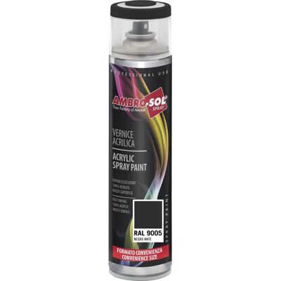 Spray vernice Ambrosol Ral 9005 O - Nero opaco acrilico 600ml Spray vernice Ambrosol Ral 9005 O - Nero opaco acrilico 600ml