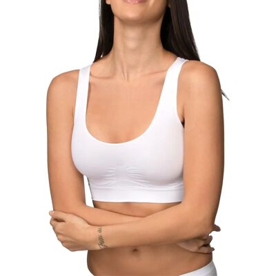 Intimidea Women's Comfort Sports Bra - White - S/M - Sports Top Intimidea Women's Comfort Sports Bra - White - S/M - Sports Top