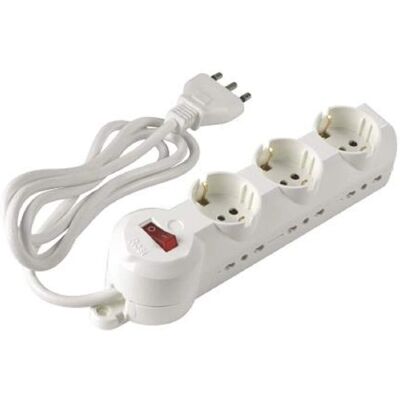 Rosi RS92101 Toma de Corriente - 9 Enchufes, Cable y Luz - IP20 Rosi RS92101 Toma de Corriente - 9 Enchufes, Cable y Luz - IP20
