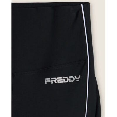 Freddy - Corsaro Vita Alta - Nero - Bordatura a contrasto - Leggings Freddy - Corsaro Vita Alta - Nero - Bordatura a contrasto - Leggings
