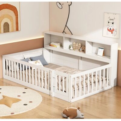 HAUSS SPOLE - Lettino soppalco 90x200 - Blanco - Cama HAUSS SPOLE - Lettino soppalco 90x200 - Blanco - Cama