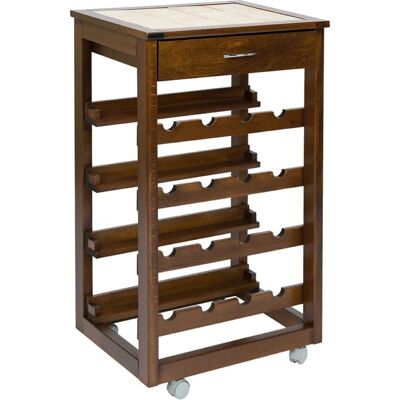 LIBEROSHOPPING - Prestige - Noce - 16 bottiglie - 50x40x83 cm - Carrello cantinetta LIBEROSHOPPING - Prestige - Noce - 16 bottiglie - 50x40x83 cm - Carrello cantinetta