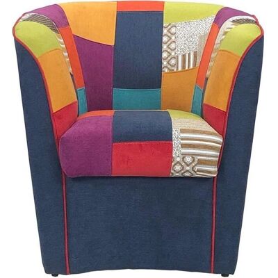 LIBEROSHOPPING Poltrona patchwork blu cucita a mano - Arredo LIBEROSHOPPING Poltrona patchwork blu cucita a mano - Arredo