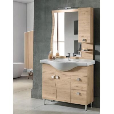 MODO - Mobile bagno a terra 105cm con lavabo in ceramica - Quercia Naturale MODO - Mobile bagno a terra 105cm con lavabo in ceramica - Quercia Naturale