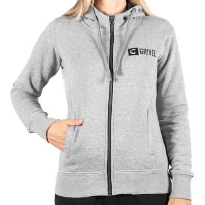Felpa con zip completo Grivel Donna - Cotone fleece, Grigia Felpa con zip completo Grivel Donna - Cotone fleece, Grigia