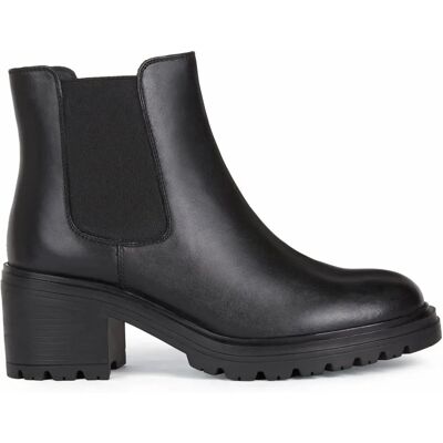 GEOX Damiana Zwarte Lederen Schoenen - Stijlvolle Stadsschoenen voor Vrouwen GEOX Damiana Zwarte Lederen Schoenen - Stijlvolle Stadsschoenen voor Vrouwen