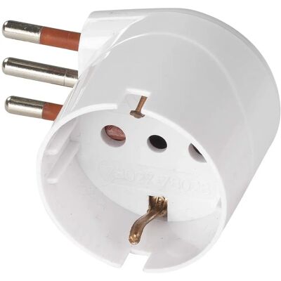 Adapter Elektryczny Rosi Mały Krok Kątowy Wtyczka - Gniazdo Schuko - 10A 250V Adapter Elektryczny Rosi Mały Krok Kątowy Wtyczka - Gniazdo Schuko - 10A 250V