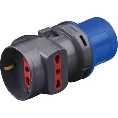 ROSI Industriële Stroomadapter - 230V, 2P+T, 2 Bipasso, Schuko, IP20 ROSI Industriële Stroomadapter - 230V, 2P+T, 2 Bipasso, Schuko, IP20
