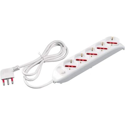 ROSI Modèle rs94005 - Multiprise avec 5 prises - Blanche ROSI Modèle rs94005 - Multiprise avec 5 prises - Blanche