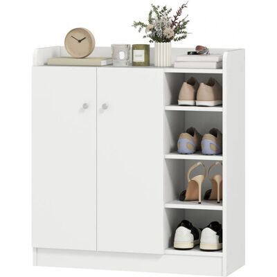 Homcom Scarpiera Bianca Salvaspazio con 4 Ripiani - Mobiletto Porta Scarpe Homcom Scarpiera Bianca Salvaspazio con 4 Ripiani - Mobiletto Porta Scarpe