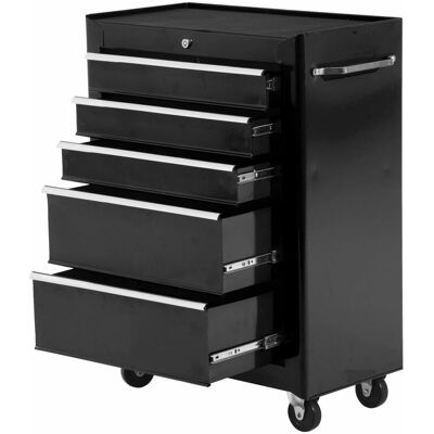 Homcom Carrello porta attrezzi in acciaio con cassetti - Nero - Carrello Homcom Carrello porta attrezzi in acciaio con cassetti - Nero - Carrello