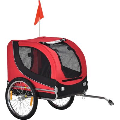 PawHut - Rimorchi Bocicletta Cane - Rosso - 130x90x110cm PawHut - Rimorchi Bocicletta Cane - Rosso - 130x90x110cm