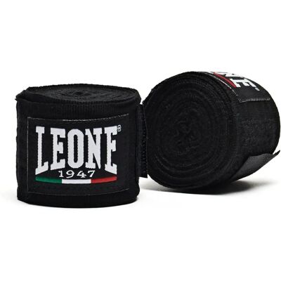 Bandage de Boxe Leone 1947 - Semi-élastique, 2,5m, Noir Bandage de Boxe Leone 1947 - Semi-élastique, 2,5m, Noir