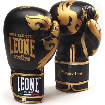 Gants de boxe LEONE 1947 GN031 - Muay Thai, Noir, 14OZ - Publicité Gants de boxe LEONE 1947 GN031 - Muay Thai, Noir, 14OZ - Publicité
