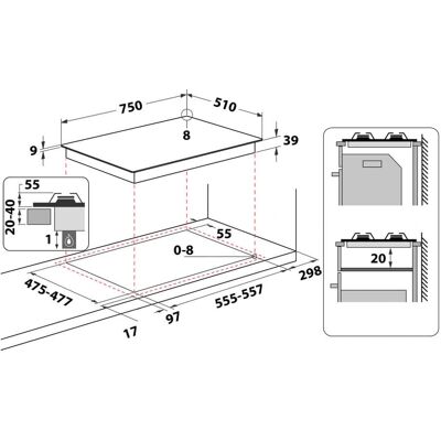 Ariston Hotpoint - PCN 750 T (AV) R/HA - Avena - Piano cottura a gas Ariston Hotpoint - PCN 750 T (AV) R/HA - Avena - Piano cottura a gas