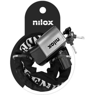 Cadeado de bicicleta Nilox NXPLCHAINLOCK - Corrente de aço flexível - Preto Cadeado de bicicleta Nilox NXPLCHAINLOCK - Corrente de aço flexível - Preto