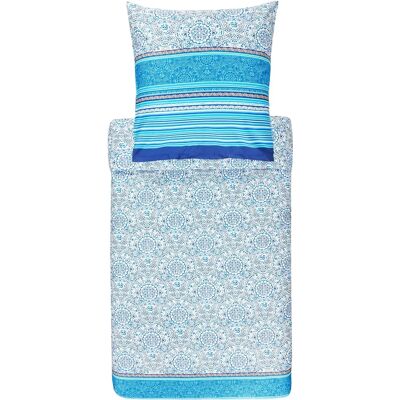 Bassetti Arona B1 Set di Biancheria Blu - Decorazione Floreale Paisley Bassetti Arona B1 Set di Biancheria Blu - Decorazione Floreale Paisley