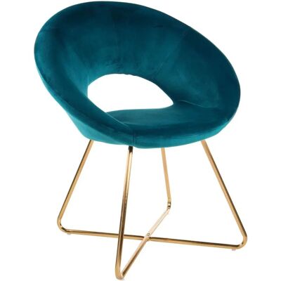 Baroni Home - Ronde Fluwelen Fauteuil met Gouden Metaalpoten - Comfort voor Kantoor of Eethoek Baroni Home - Ronde Fluwelen Fauteuil met Gouden Metaalpoten - Comfort voor Kantoor of Eethoek