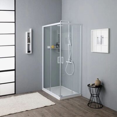 Kiamami Valentina Cabine de Douche Coin Blanc 70x90 cm - Publicité Kiamami Valentina Cabine de Douche Coin Blanc 70x90 cm - Publicité