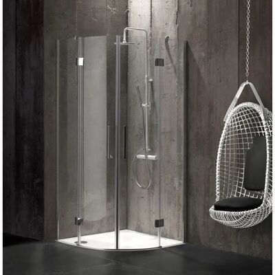 Kiamami Valentina - Cabine de douche semi-circulaire London 80x80 sans cadre Kiamami Valentina - Cabine de douche semi-circulaire London 80x80 sans cadre
