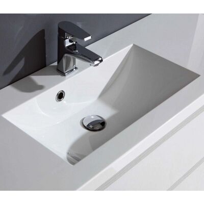 Kiamami Valentina - Meuble de Salle de Bain Moderne 90cm avec Compartiments - Publicité Kiamami Valentina - Meuble de Salle de Bain Moderne 90cm avec Compartiments - Publicité