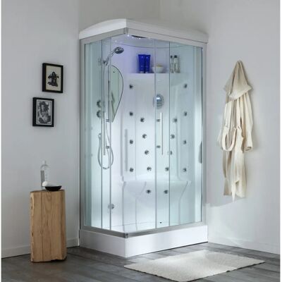 Kiamami Valentina - Hydromassage Duschkabine - 70x90 Rechts - Türkisches Bad Kiamami Valentina - Hydromassage Duschkabine - 70x90 Rechts - Türkisches Bad