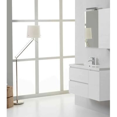 Kiamami Valentina - Mueble de Pared Moderno con Lavabo de Mármol - 90cm Kiamami Valentina - Mueble de Pared Moderno con Lavabo de Mármol - 90cm