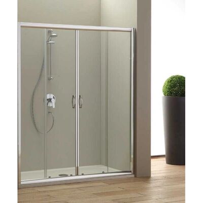 Puerta de Ducha de Cristal Kiamami Valentina 180cm - Ancho Ajustable, Aluminio Cromado Puerta de Ducha de Cristal Kiamami Valentina 180cm - Ancho Ajustable, Aluminio Cromado
