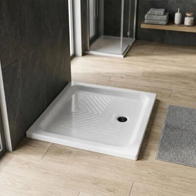 Kiamami Valentina Bac de Douche Rectangulaire en Céramique 70x90cm - Blanc - Publicité Kiamami Valentina Bac de Douche Rectangulaire en Céramique 70x90cm - Blanc - Publicité