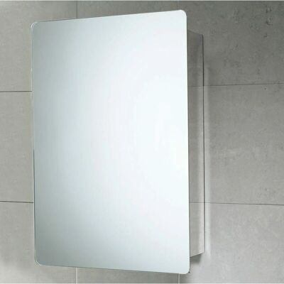 Armoire Miroir de Salle de Bain Kiamami Valentina - Porte Coulissante Réversible, Acier Inoxydable Armoire Miroir de Salle de Bain Kiamami Valentina - Porte Coulissante Réversible, Acier Inoxydable
