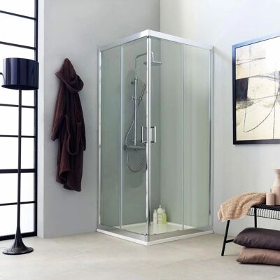 KIAMAMI VALENTINA - Quadratische transparente Duschkabine 90x90cm - Reversible Design KIAMAMI VALENTINA - Quadratische transparente Duschkabine 90x90cm - Reversible Design