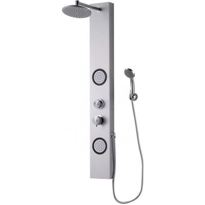 Kiamami Valentina - Colonne de douche grise en aluminium avec hydromassage Kiamami Valentina - Colonne de douche grise en aluminium avec hydromassage