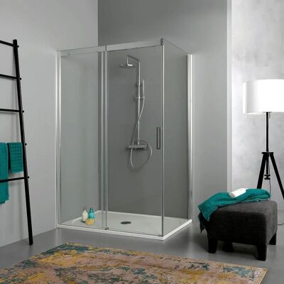Kiamami Valentina - Cabine de Douche 70x130 Ajustable - Verre Transparent Kiamami Valentina - Cabine de Douche 70x130 Ajustable - Verre Transparent
