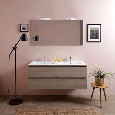 Kiamami Valentina Wandbadschrank - 120cm Doppelwaschbecken Naturholz Kiamami Valentina Wandbadschrank - 120cm Doppelwaschbecken Naturholz