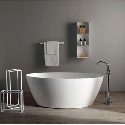 Kiamami Valentina - Ovalbadewanne Serena - Rekonstituierter Marmor - Zentral - Modern Kiamami Valentina - Ovalbadewanne Serena - Rekonstituierter Marmor - Zentral - Modern