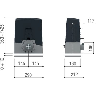 Came 801MS-0570 Getriebemotor für Schiebetore - 400kg, Grau Came 801MS-0570 Getriebemotor für Schiebetore - 400kg, Grau