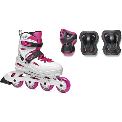 Patines en línea Rollerblade Rosa/Blanco - Talla ajustable 36.5-40.5 Patines en línea Rollerblade Rosa/Blanco - Talla ajustable 36.5-40.5
