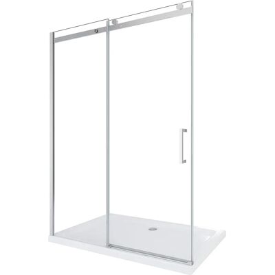 Laneri Porte de douche en verre 190cm réglable et réversible - Sécurité 8mm - Publicité Laneri Porte de douche en verre 190cm réglable et réversible - Sécurité 8mm - Publicité