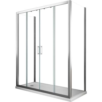 Cabina Doccia Laneri - Vetro Temperato 6mm - Pannelli Fissi Reversibili - 190cm Altezza Cabina Doccia Laneri - Vetro Temperato 6mm - Pannelli Fissi Reversibili - 190cm Altezza