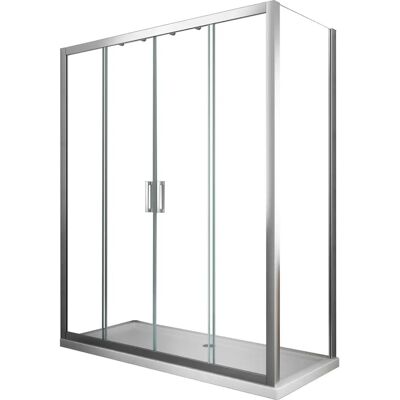Laneri Cabina de Ducha - Vidrio Templado 6mm, Pared Reversible, Puerta Corredera - Tipo de Ducha Laneri Cabina de Ducha - Vidrio Templado 6mm, Pared Reversible, Puerta Corredera - Tipo de Ducha