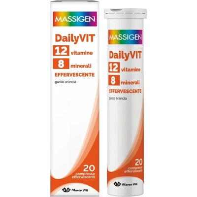 Marco Viti Farmaceutici Spa Massigen Dailyvit Effervescente - 20 Compresse - Integratore Multivitaminico Marco Viti Farmaceutici Spa Massigen Dailyvit Effervescente - 20 Compresse - Integratore Multivitaminico