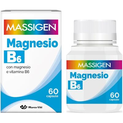 Marco Viti Farmaceutici Spa Massigen Magnesium B6 - 60 Kapseln - Nervensystem Unterstützung Marco Viti Farmaceutici Spa Massigen Magnesium B6 - 60 Kapseln - Nervensystem Unterstützung