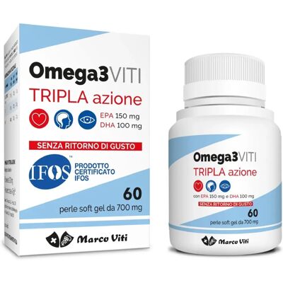 Marco Viti Omega 3 - Integratore Tripla Azione - 60 Perle Marco Viti Omega 3 - Integratore Tripla Azione - 60 Perle