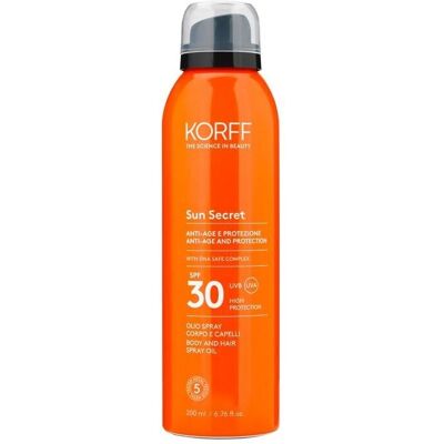 Korff Sun Secret SPF30 Olio Secco Protettivo per Corpo e Capelli - 200ml Korff Sun Secret SPF30 Olio Secco Protettivo per Corpo e Capelli - 200ml
