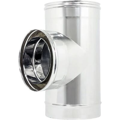 Zinco - Tee Inox Doppia Parete 316-304 Ø 130 mm - Pipe Tee Zinco - Tee Inox Doppia Parete 316-304 Ø 130 mm - Pipe Tee