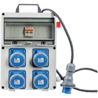 Quadro elettrico portatile in plastica VB - 4 prese max 3kW pulsante emergenza Quadro elettrico portatile in plastica VB - 4 prese max 3kW pulsante emergenza