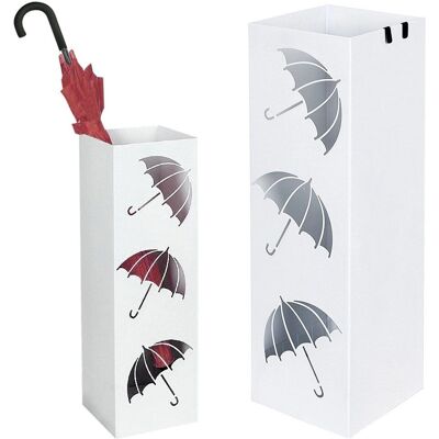 Bakaji - Modern Metal Umbrella Stand with Drip Tray - 6W Quadrato Bakaji - Modern Metal Umbrella Stand with Drip Tray - 6W Quadrato