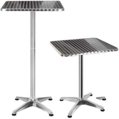 Table Bistrot Carrée en Aluminium Réglable en Hauteur Bakaji - Table de Café Table Bistrot Carrée en Aluminium Réglable en Hauteur Bakaji - Table de Café