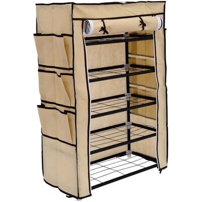 Étagère à Chaussures Bakaji 6 Niveaux Beige Gain de Place - Publicité Étagère à Chaussures Bakaji 6 Niveaux Beige Gain de Place - Publicité