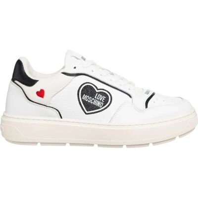 Love Moschino Damskie Białe Sneakersy - Sneakers Love Moschino Damskie Białe Sneakersy - Sneakers